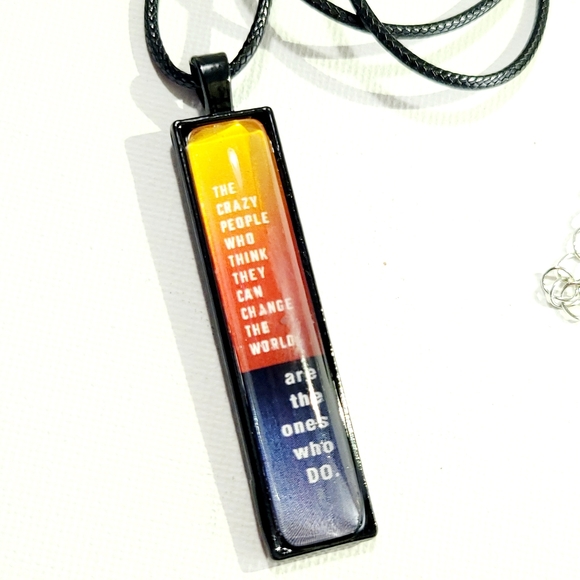 CHANGE THE WORLD Vertical Pendant Necklace - Picture 4 of 8